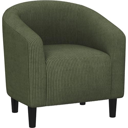 Yaheetech Grey Velvet Living Room Chair with Armrest and Low Back