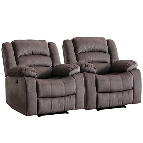 Classic Power Recliner Chair - Oversized Electric Overstuffed Chair with Soft Cushion and Back - Comfortable Armchair for Living Room, Gray