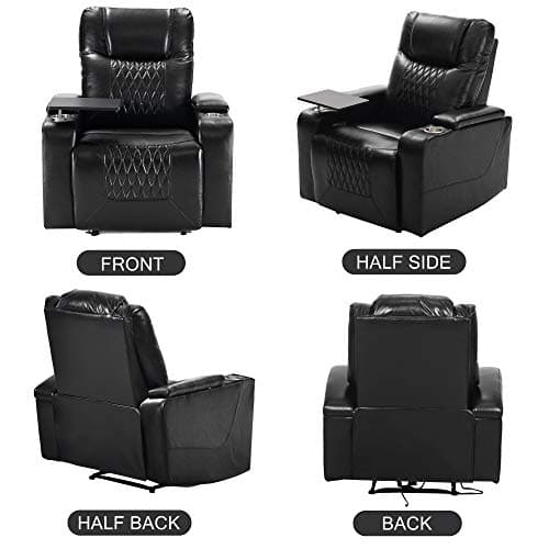 Merax Brown Electric Gaming Recliner Chair with USB Port and Ambient Lighting Home Theater Seating