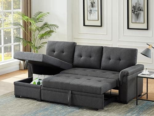 Lilola Home Lucca Sectional Sleeper Sofa - Versatile Storage & Comfortable Couch Bed