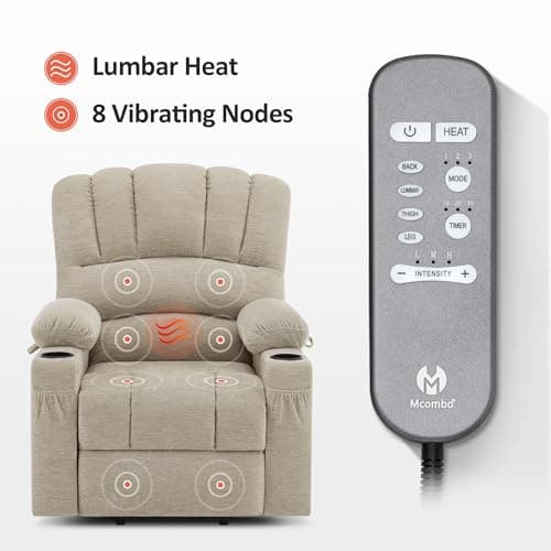 Power Lift Recliner Chair with Massage and Heat for Elderly People