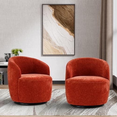 Ivory Modern Boucle Swivel Accent Chair for Living Room and Bedroom