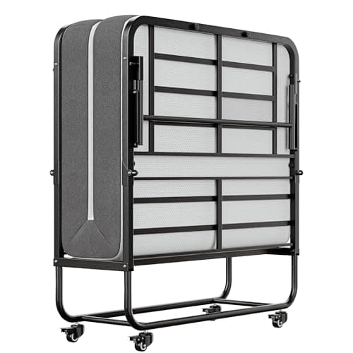 Portable Foldable Twin Folding Bed with Memory Foam Mattress for Adults