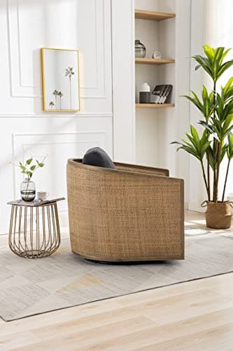 COOLMORE 360 Degree Swivel Barrel Chair, Comfy Living Room Accent Sofa