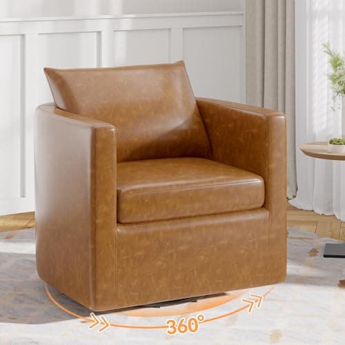 360 Degree Swivel PU Leather Office Chair, Durable & Waterproof