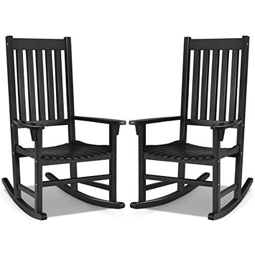 Giantex Natural Acacia Wood Rocking Chair for Garden and Patio