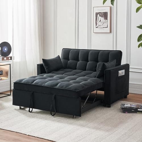 Beige 3-in-1 Sleeper Sofa Bed with Storage – Modern Lounge Furniture