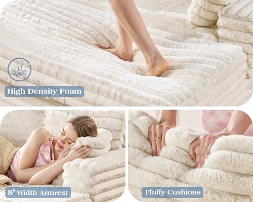 53 Inch Plush Chaise Lounge Sleeper Chair for Living Room
