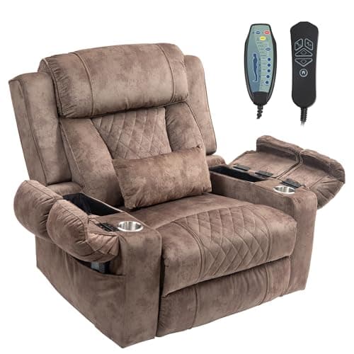 Big Man Power Oversized Recliner with Dual Motor Heat Vibration for Elderly