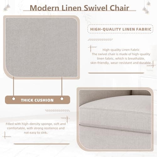 Set of 2 Swivel Barrel Chairs with Nailhead Trim for Nursery, Living Room, Bedroom, Office