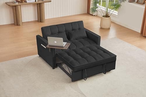 65'' 3-in-1 Folding Convertible Sofa Bed, Grey