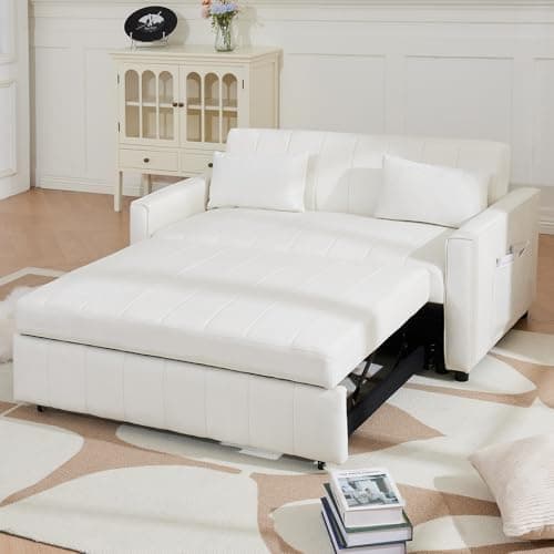 Modern 55.51 Convertible Velvet Sofa Bed with Adjustable Backrest and Storage – Grey