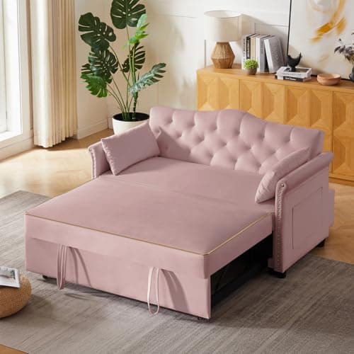 65'' 3-in-1 Folding Convertible Sofa Bed, Grey