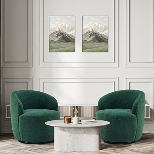 Set of 2 Modern Blue Swivel Chairs for Living Room, Nursery, and Office