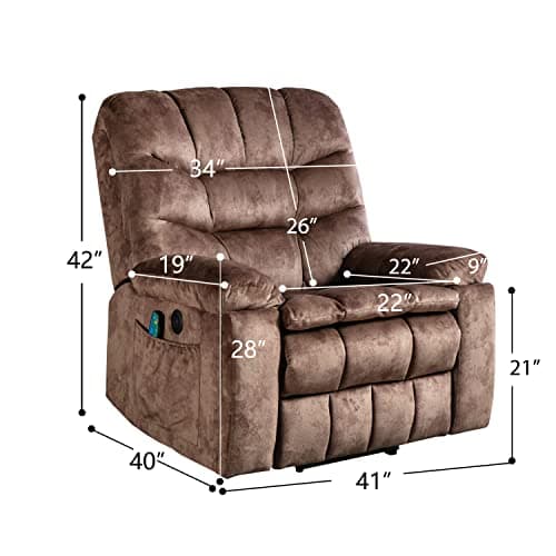 CANMOV Large Power Recliner Chairs with Massage & Heat for Elderly