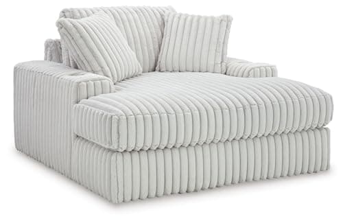 Signature Design by Ashley Stupendous White Oversized Chaise with Cup Holders and USB Ports