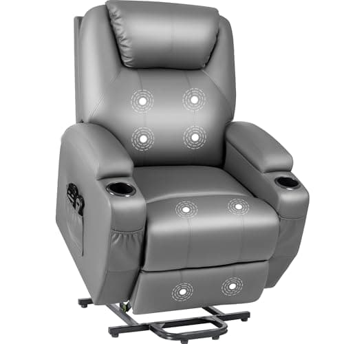 JUMMICO Power Lift Massage Recliner Chair for Elderly (Gray)