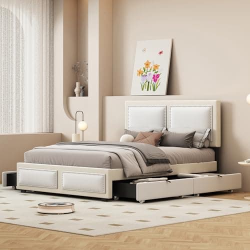 Upholstered Daybed with Trundle, Drawers, and Wood Slat Support Frame - Grey
