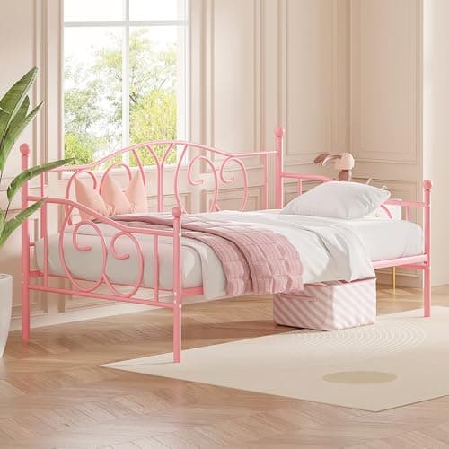 VECELO Twin Daybed with Trundle & Metal Frame, Strong Steel Support