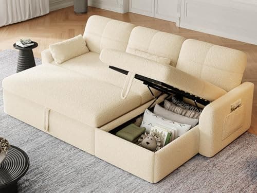 YITAHOME 86" Sleeper Sofa, Convertible 2-in-1 Pull-Out Couch Bed with Storage, Grey