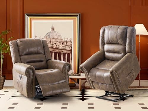 CDCASA Grey Dual Motor Lazy Boy Recliner with Massage, Heat, and Infinite Positions for Seniors