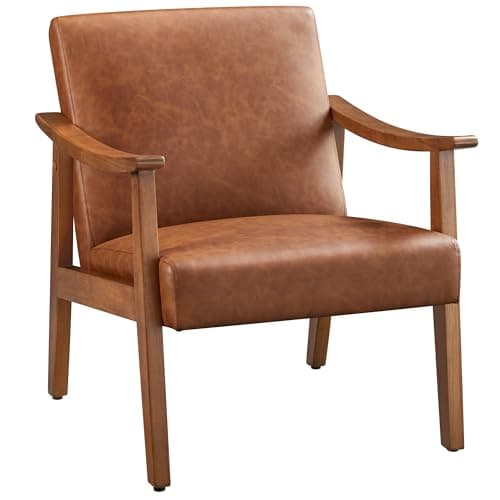 Yaheetech Dark Gray Mid-Century Modern Living Room Accent Chair with High Back