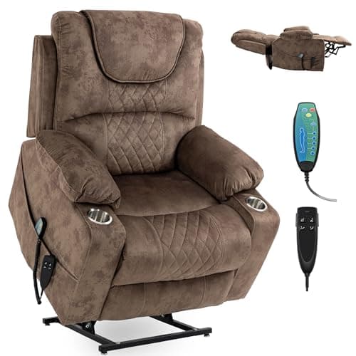 Big Man Power Oversized Recliner with Dual Motor Heat Vibration for Elderly
