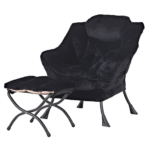 Lazy Chair with Ottoman, Modern Large Accent Lounge