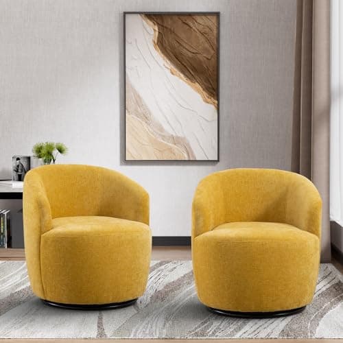 Ivory Modern Boucle Swivel Accent Chair for Living Room and Bedroom