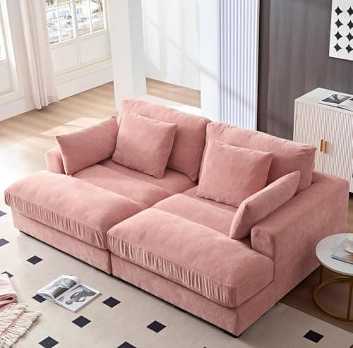 49.2" Full Foam Oversized Chaise Lounge Chair, Cozy Corduroy Upholstered Sleeper Sofa
