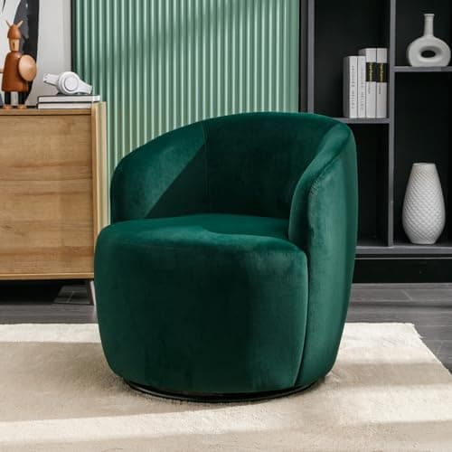KIVENJAJA Teddy Sherpa Swivel Chair, Ivory, Modern Nursery Living Room Armchair