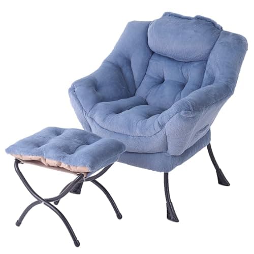 Lazy Chair with Ottoman, Modern Large Accent Lounge