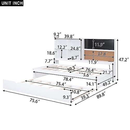 Merax Blackboard Twin Daybed with Storage and USB Ports