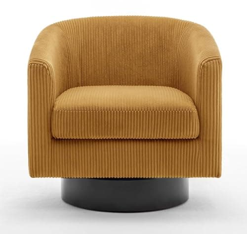 Modern Cream UIXE PU Leather Swivel Barrel Club Chair Set (2)