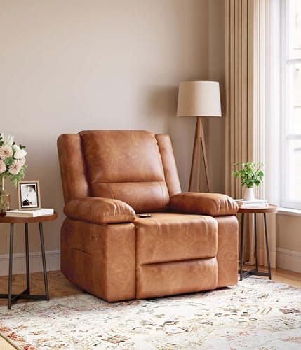 Elderly Electric Recliner with Heat, Massage, and PU Leather