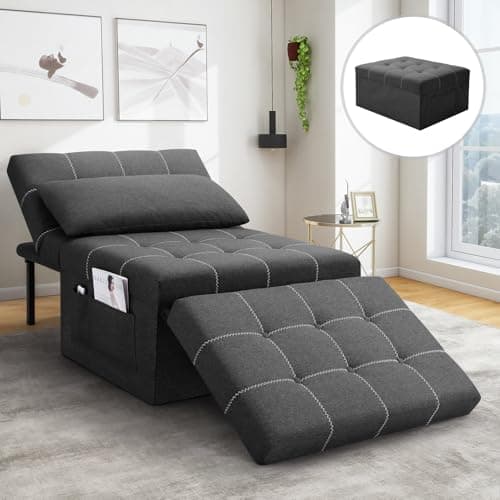SEJOV 4-in-1 Multi-Function Sofa Bed, Dark Gray