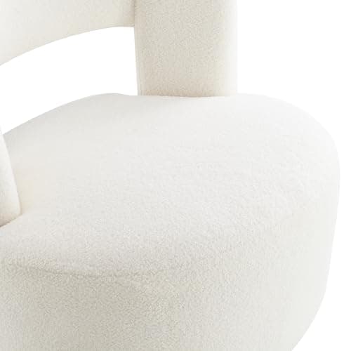 GDFStudio Cream Swivel Armless Chair for Living Room & Bedroom