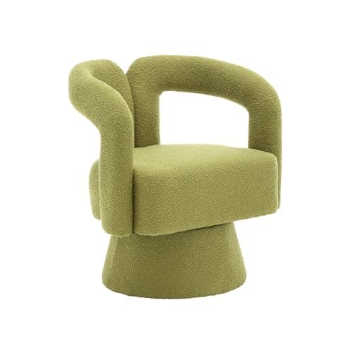 Modern Swivel Accent Chair - Beige, Mid-Century Inspired Living Room Chair