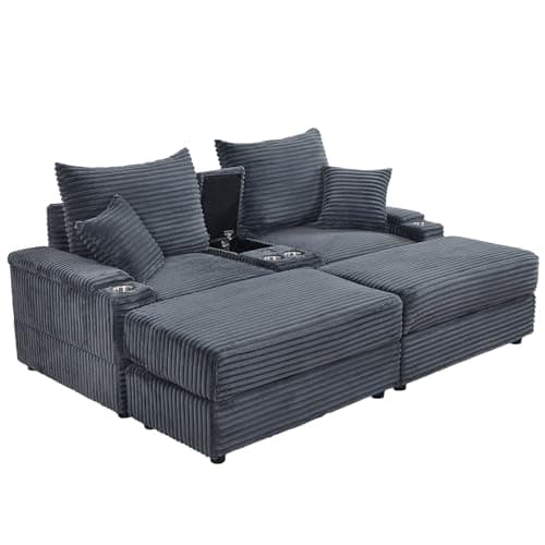 Oversized Chaise Lounge Chair with Ottoman for Indoor Use in Living Room