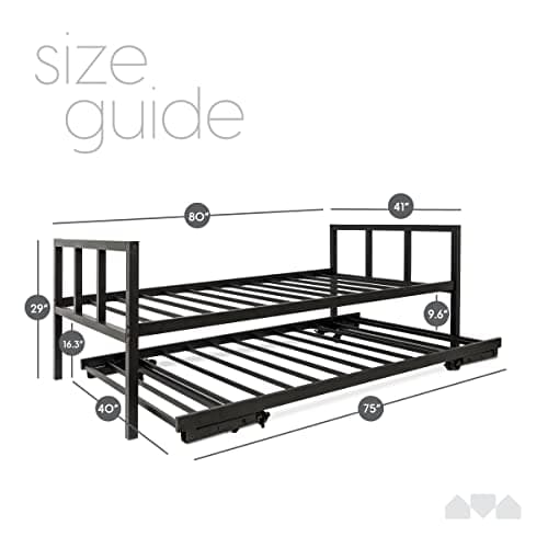 Milliard Black Frame Daybed with Pop Up Trundle - Mattresses Sold Separately