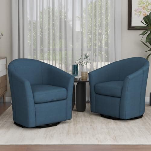 UIXE Blue 360° Swivel Accent Chair Set of 2