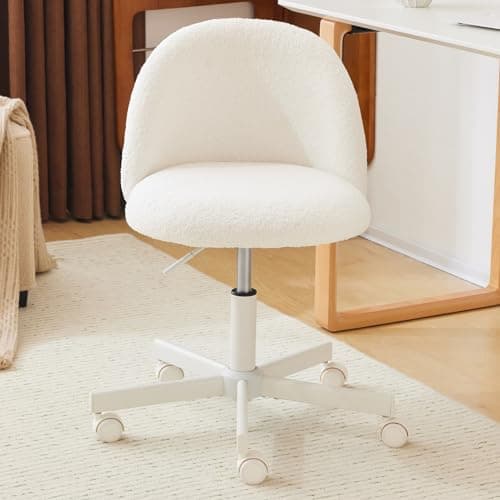 VINGLI Sunny Egg Yellow Rolled Task Chair, Armless Desk Chair with Lumbar Support