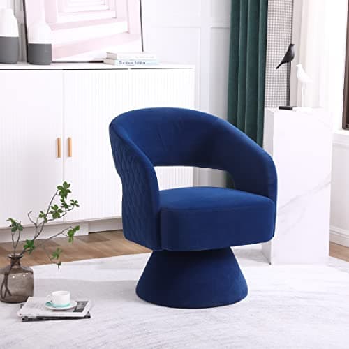 White 360 Degree Swivel Barrel Chair for Living Room and Bedroom