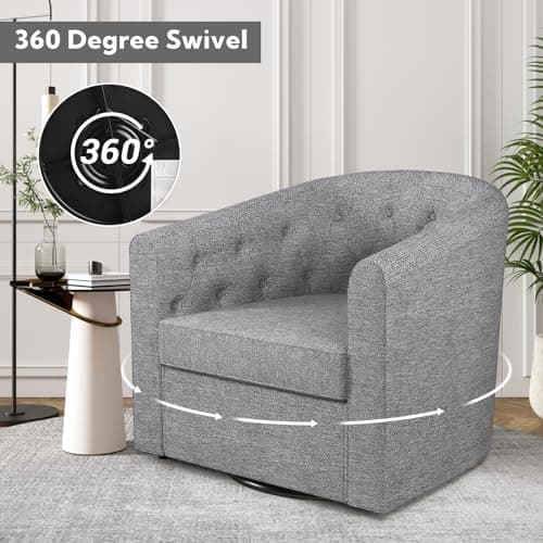 Gray Bonzy Home Swivel Chair for Living Room & Nursery