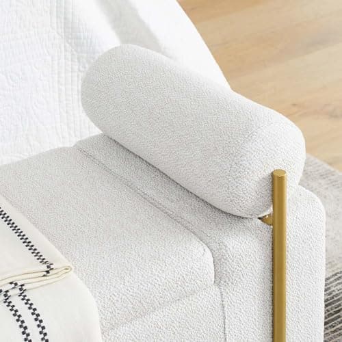 JEEOHEY Storage Bench for Bedroom, Modern Ottoman with Metal Legs and Storage in White