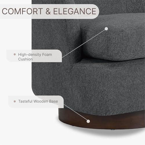 Modern Wood Base Swivel Chair for Reading and Living Room, 1 PCS