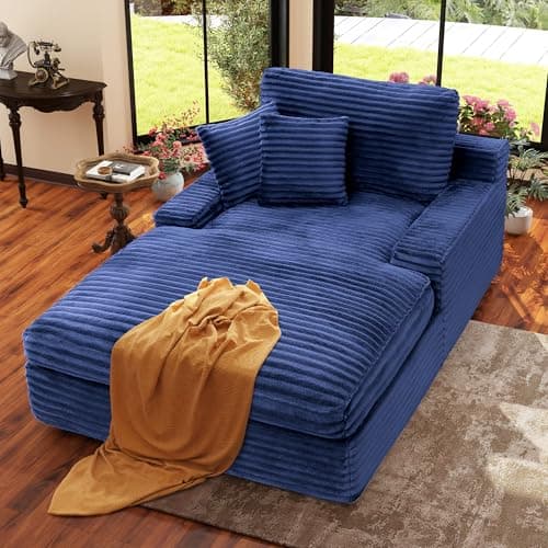 Ihanherry Beige 71.3" Oversized Chaise Lounge Sleeper Sofa