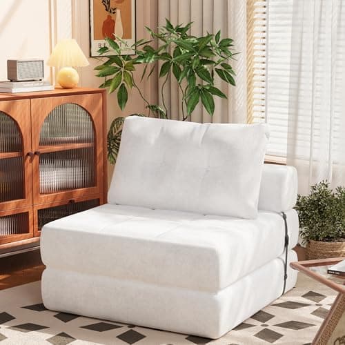 Homall Gray Chenille Folding Sofa Bed with Headrest
