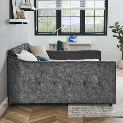 Modern Queen Size Upholstered Daybed with Storage Drawers