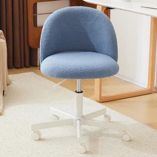 VINGLI Sunny Egg Yellow Rolled Task Chair, Armless Desk Chair with Lumbar Support